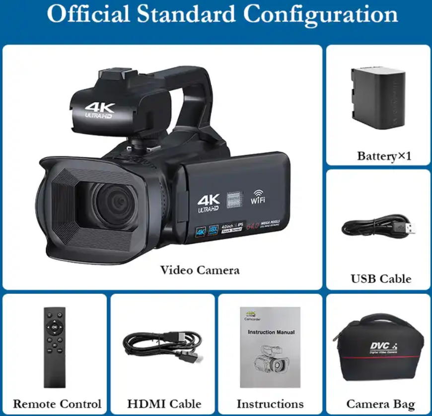 Professional Conference Video Camera Professional Camcorder 4K Video Digital Photo Camera