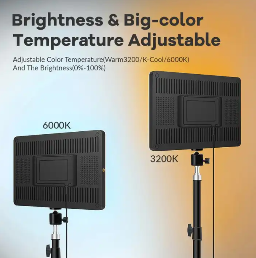 Ra95+ Slim Led Panel Video Light LED Lamp with Tripod for Camera Studio Shooting 3000K-5700K