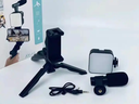 AY-49 Phone Vlog Tripod Vlogging Kits Live Selfie Fill Light Integration with Remote Control Microphone LED Light