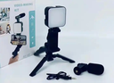 AY-49 Phone Vlog Tripod Vlogging Kits Live Selfie Fill Light Integration with Remote Control Microphone LED Light