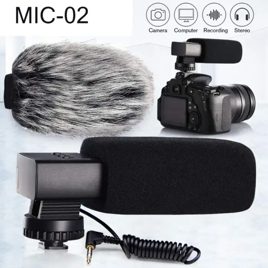 Professional DSLR Camera Stereo Microphone for Canon EOS R M2 M3 M5 M6 M50 800D 760D 750D 200D 77D 80D 5Ds R 7D 6D 5D Mark IV