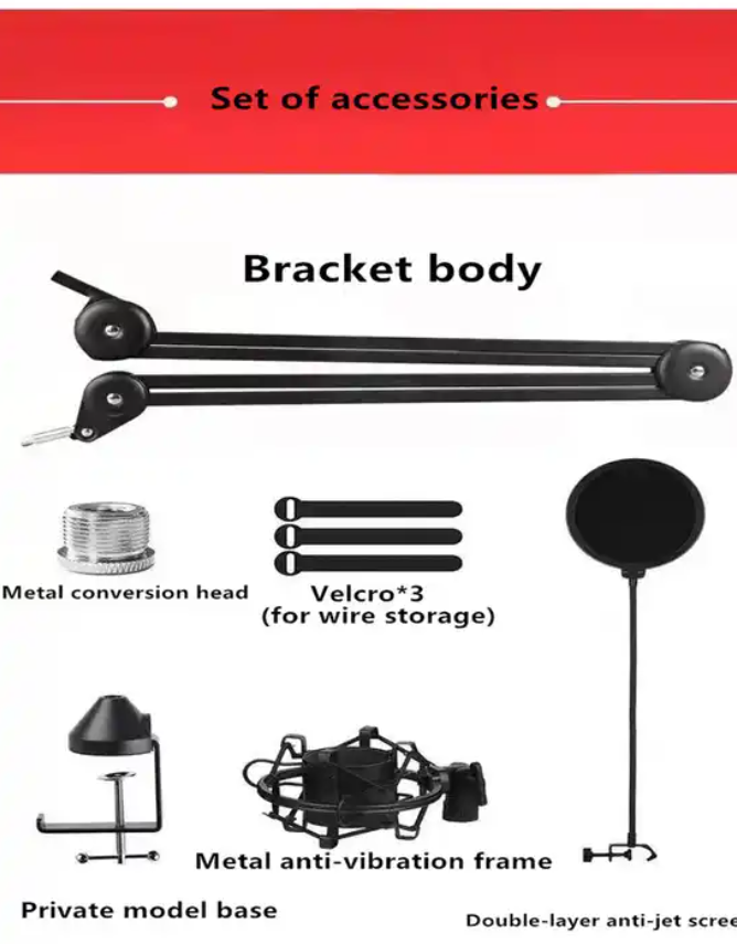 Tabletop Suspension Mic Scissor Boom Arm Bracket for Live Broadcast Microphone Stand Desk Top Mount Holder