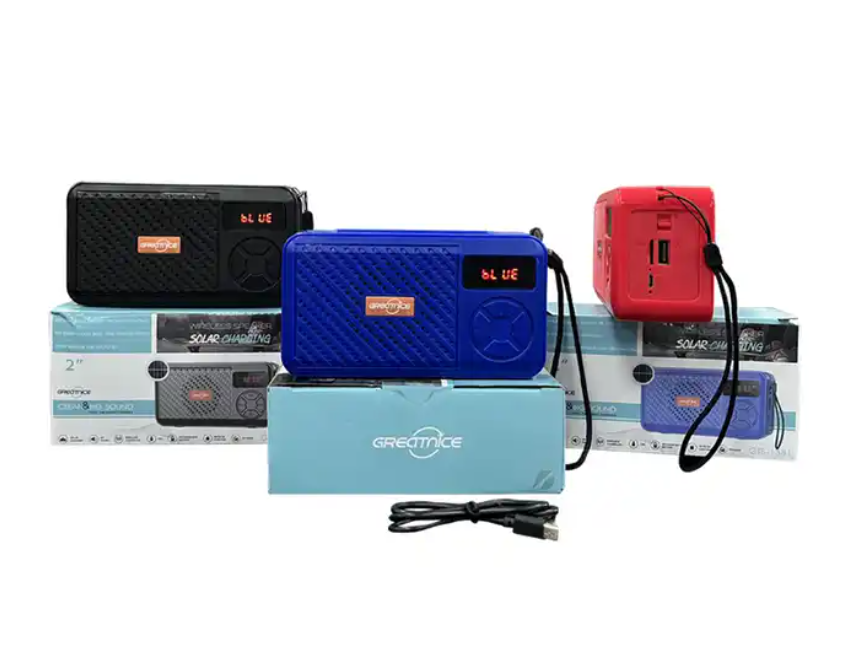 GTS-1381 Camping Picnic Hiking Mini Handle USB TWS LINEIN Solar Powerful Rechargeable Small Portable Speaker