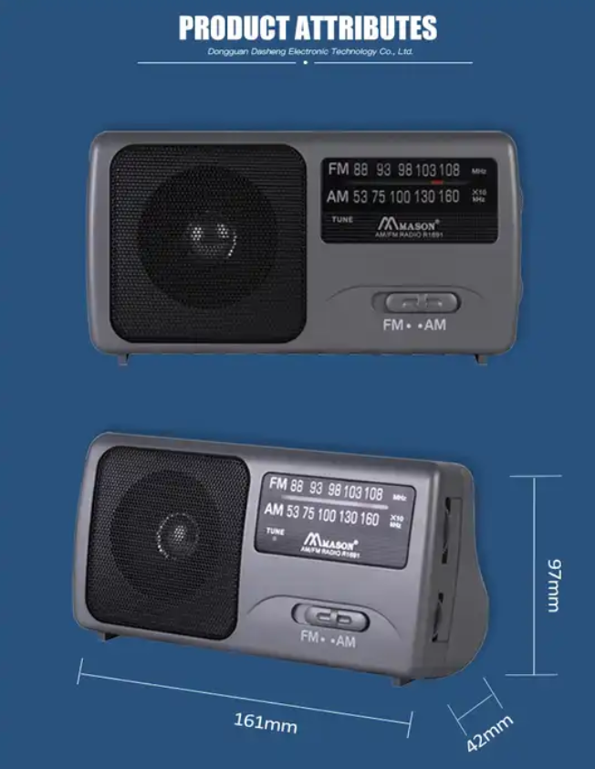 Small Portable Speaker With FM/AM Radio Receiver