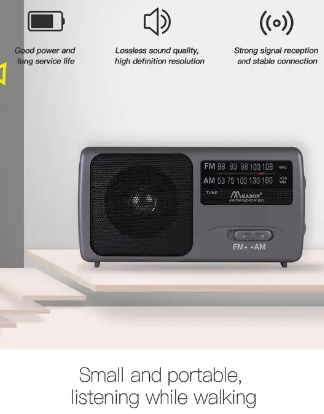 Small Portable Speaker With FM/AM Radio Receiver