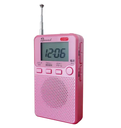 Mini Headset AM FM Portable Radio with Alarm Clock Pre-set Station