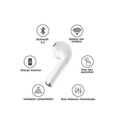 Bluetooth Earbud Wireless Headset with Mic Noise Cancelling - White