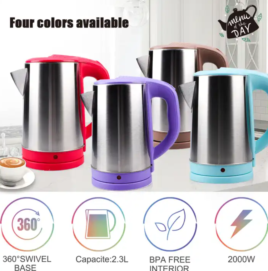 Stainless Steel Portable Electric Kettle ,Plastic Electric Water Kettle