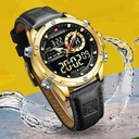 Waterproof Dual Mens Stylish Formal Watch - Black , Gold