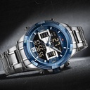 Digital And Analog LED Display Watch _ Silver Blue