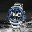 Digital And Analog LED Display Watch _ Silver Blue