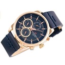 NF - Men's Designer Leather Strap Watch - Blue, Gold