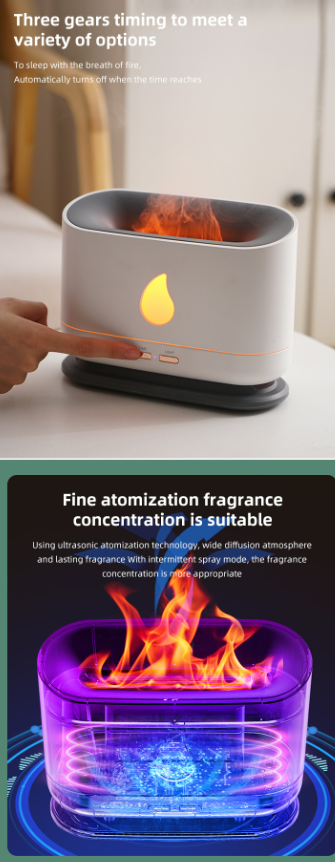 Household Appliances 3D Flame Fire Shaped Portable USB Powered Air Humidifier Diffuser