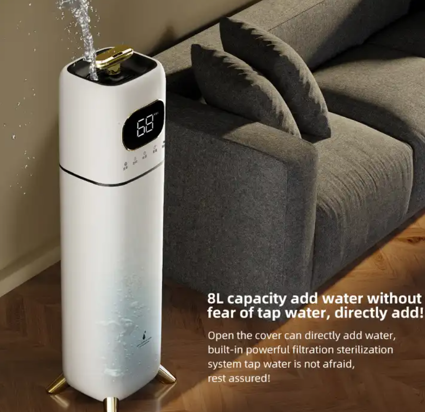 Water Tank 8L Household Cool Mist Maker Portable Standing Wifi Remote Control Air Humidifier