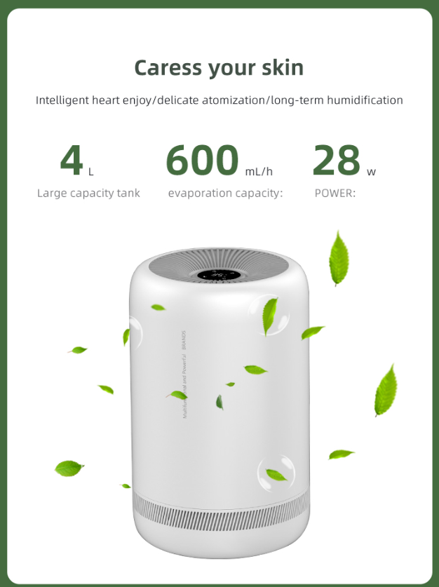 Low Power Consumption 28W 4L Intelligent Smart Style Household Cool Mist Humidifier