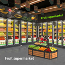 New Commercial Refrigerator Used For Fruits and Vegetables Glass Door Display Cases