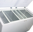 450L White Chest Double Door Deep Freezer Commercial Food Storage Freezer