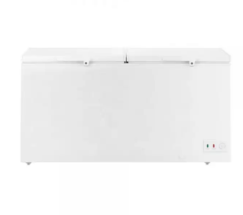 450L White Chest Double Door Deep Freezer Commercial Food Storage Freezer