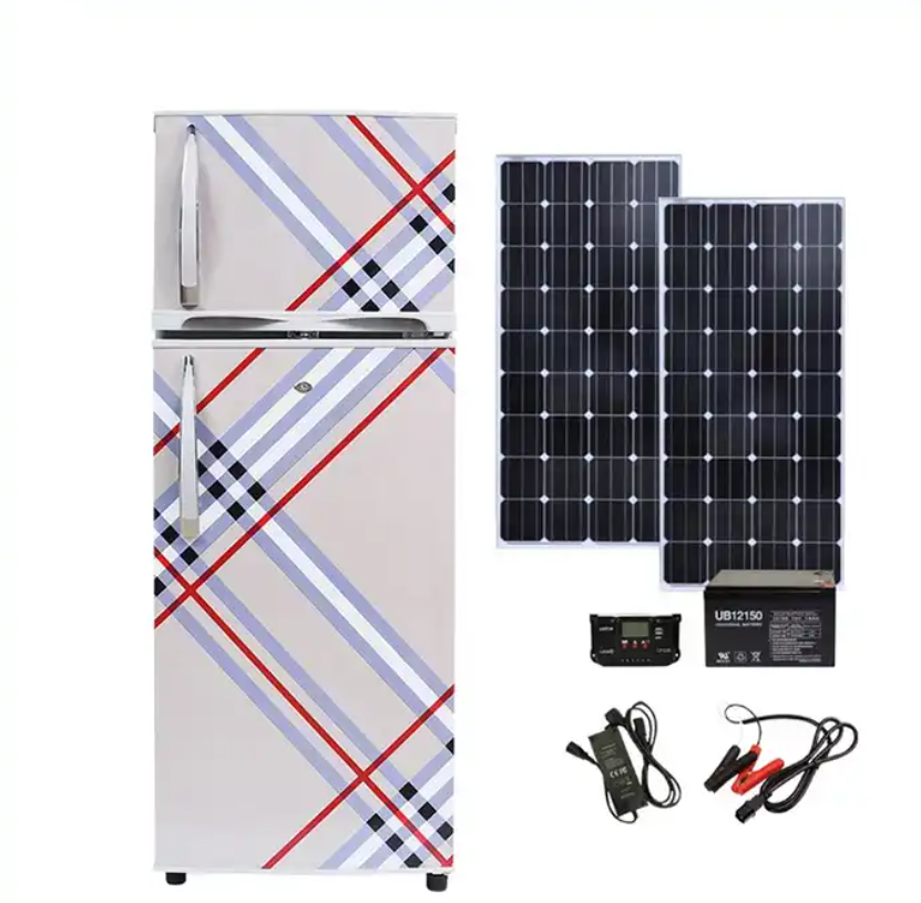 Solar Power Vertical Double Doors Refrigerator