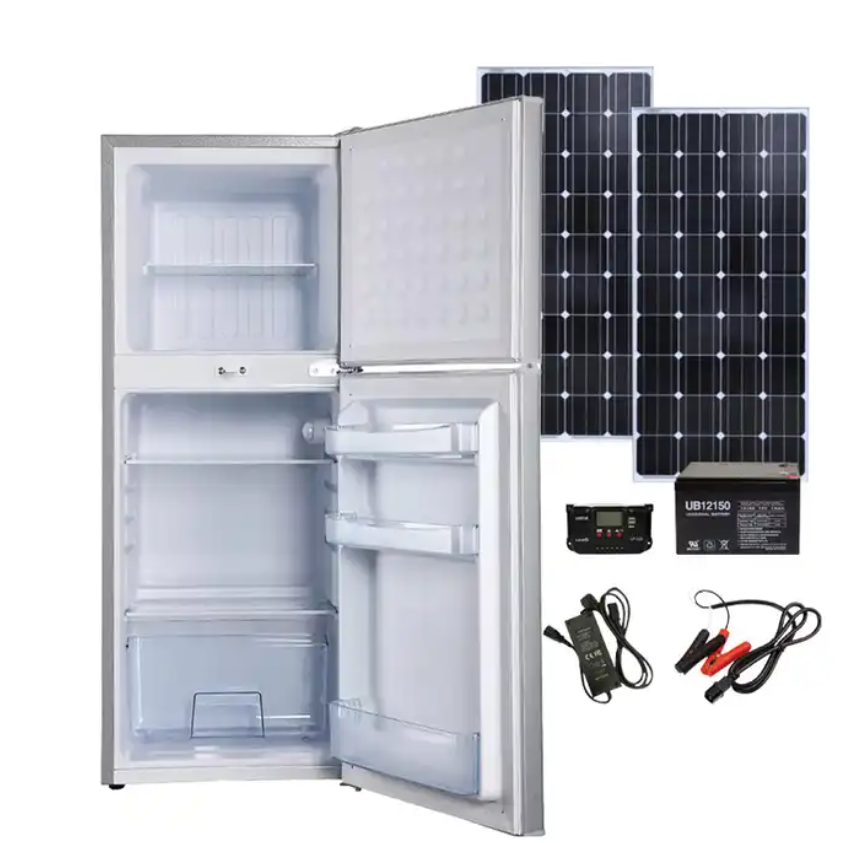 215L Save Energy Solar DC Powered Upright Refrigerator Freezer