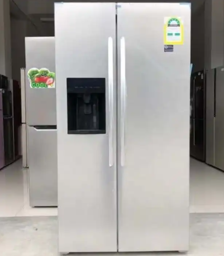 606L High Quality Side By Side Door Home Fridge with Ice Maker