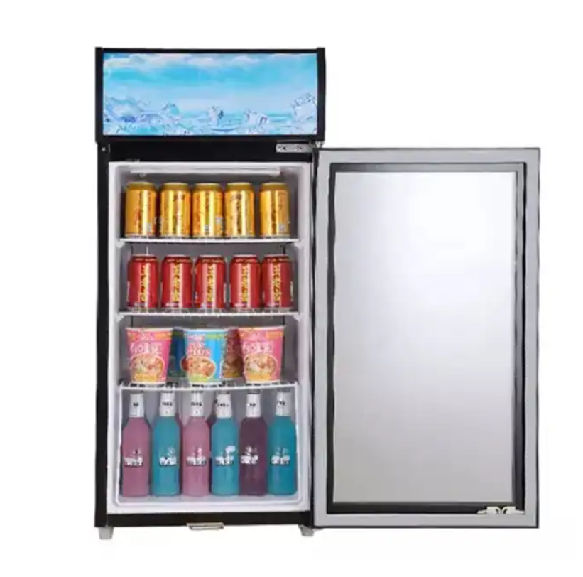 Upright Glass Door Display Solar Refrigerator Dc 12v Showcase Fridge