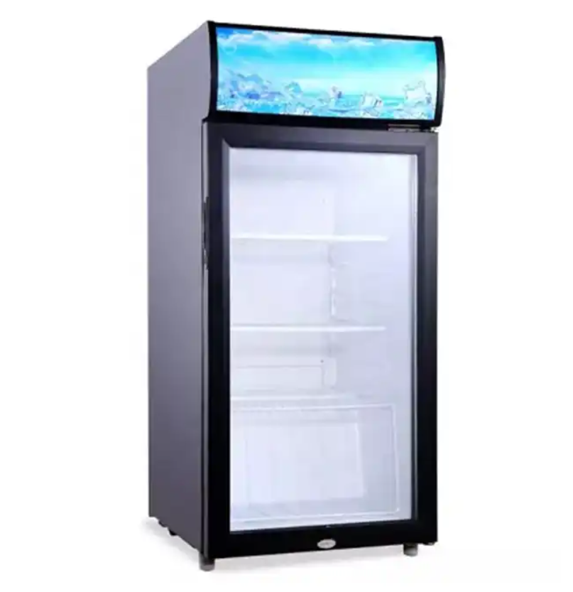 Upright Glass Door Display Solar Refrigerator Dc 12v Showcase Fridge