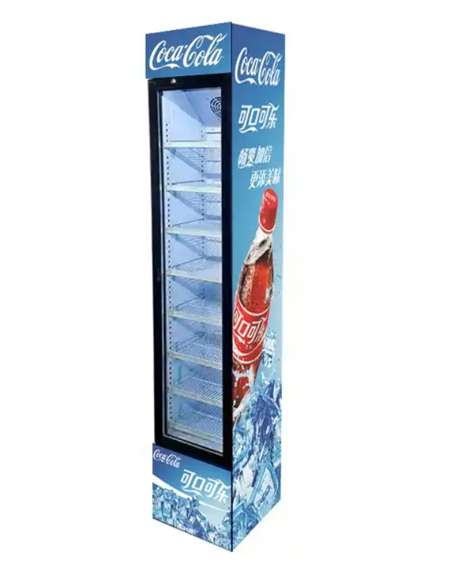 105L Slim Display Cola Fridge Soft Beverage Glass Refrigerator Promotion Drinks Cooler