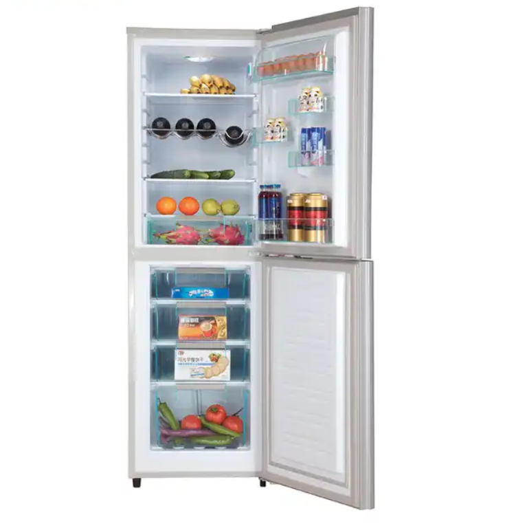 246 Litre Double Door and Bottom Freezer Stainless Steel Household Refrigerator with Energy Class A+ BCD-246