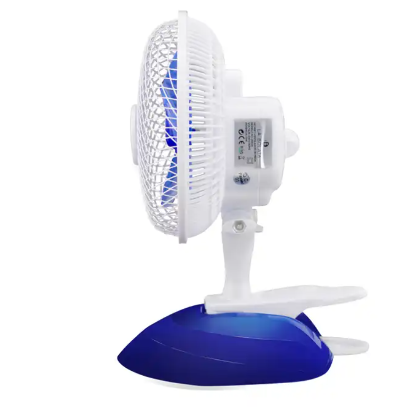 TNTSTAR- BLUE New 6 inch rechargeable mini table fan rechargeable electric fan table floor fan vertical