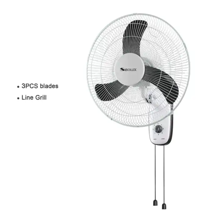 AC DC Air Cooling 3 Speed Chasable Swing16 Inch Wall Hanging Fan For Copper Motor