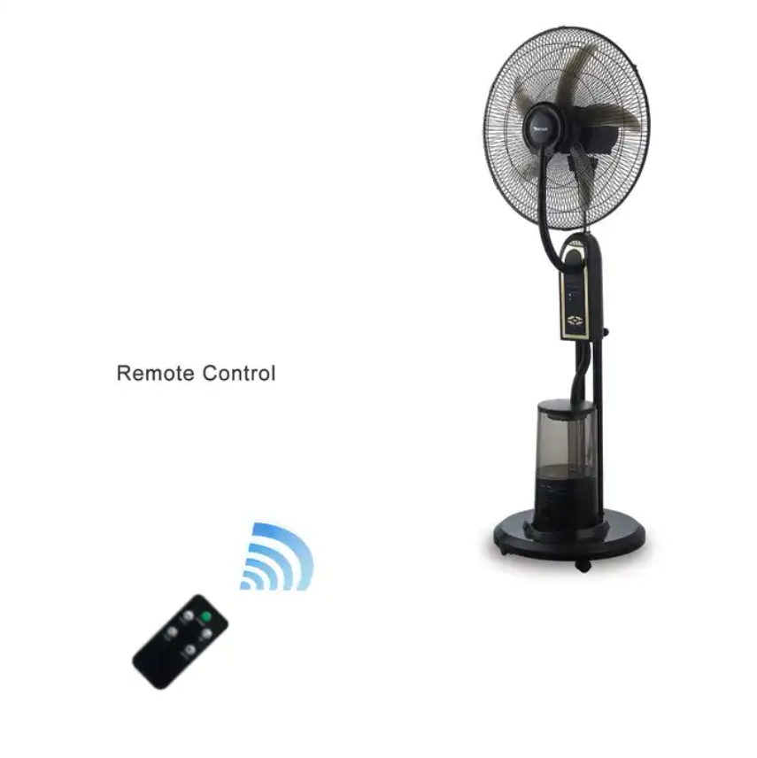 Commercial 18" AC/DC Power Pedestal Standing Misting Fan With Ice Water Tank