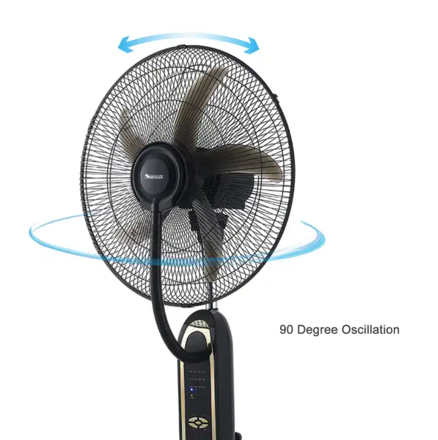 Commercial 18" AC/DC Power Pedestal Standing Misting Fan With Ice Water Tank