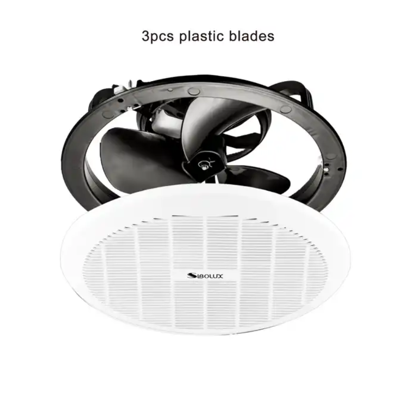 High Speed 8 inch 10 inch round plastic ceiling exhaust fan for bathroom