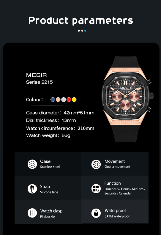 Men MEGIR 2215 Fashion Quartz Watch