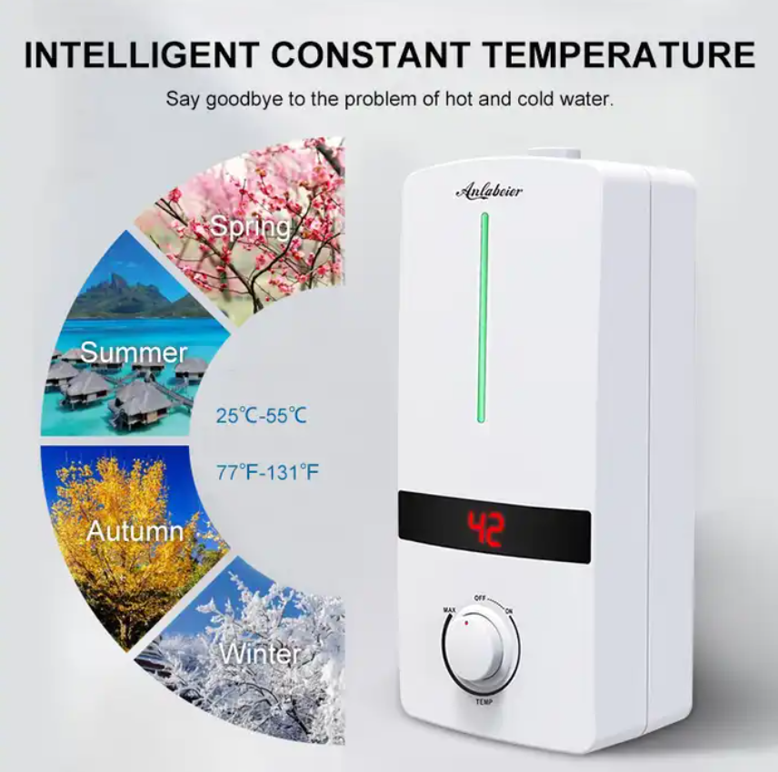 CE 220V Low Power Mini Tankless Electric Hot Water Heaters Instant Hotel Kitchen Bath