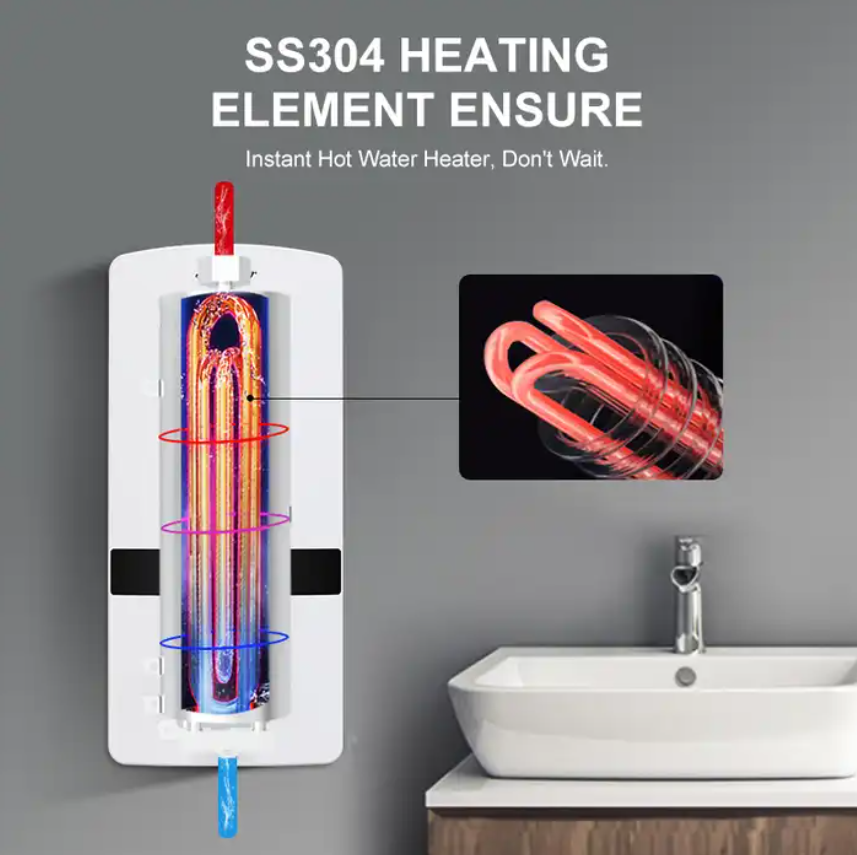 CE 220V Low Power Mini Tankless Electric Hot Water Heaters Instant Hotel Kitchen Bath