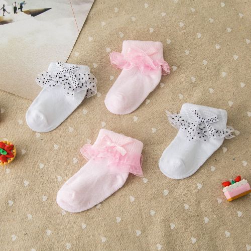 Baby Girl Toddlers Socks Combed Cotton Ankle Socks - Pink