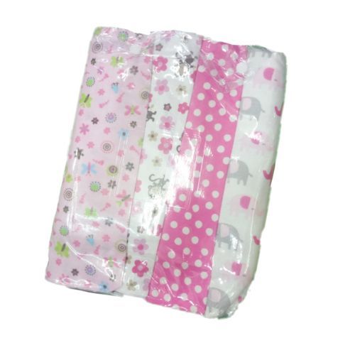 100% Cotton 4pcBaby Receiving, Swaddling Sheets- MultiColour