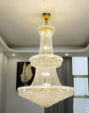 Traditional Fancy Golden Basket Chandelier Empire Crystal Lighting