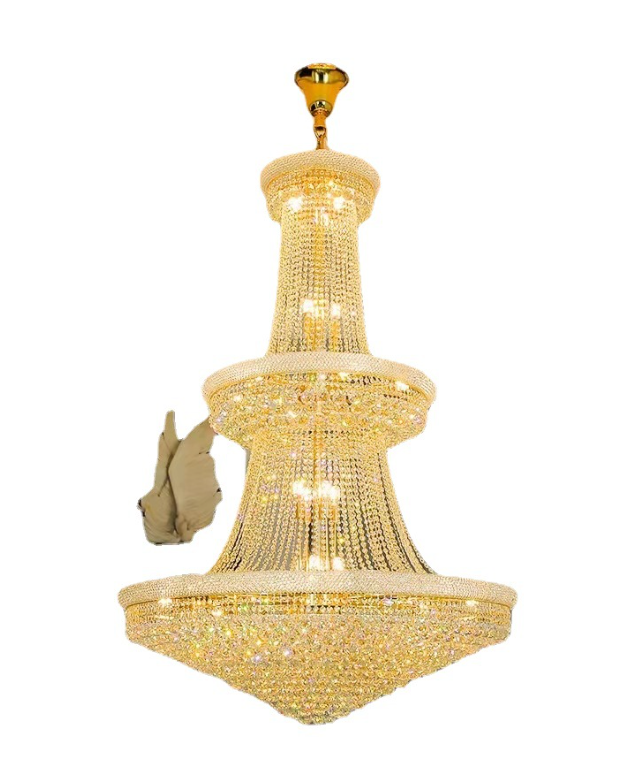 Traditional Fancy Golden Basket Chandelier Empire Crystal Lighting