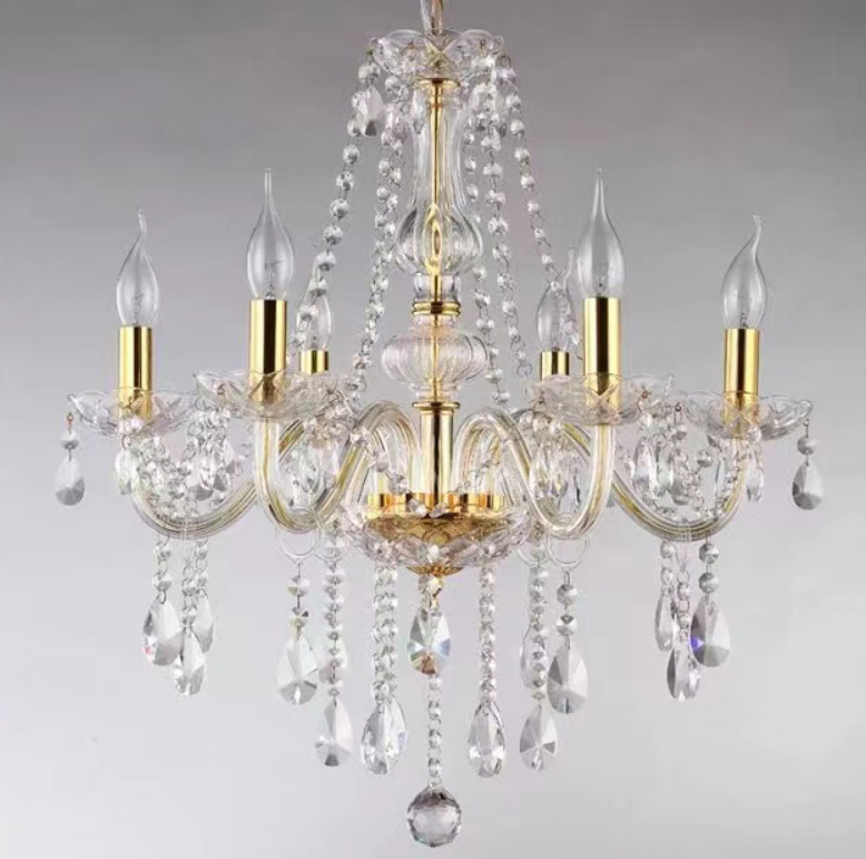 Luxury Hotel Dining Lobby Maria Theresa , Large Chandelier Wedding Foyer Villa Living Room Gold K9 Mini Chandelier