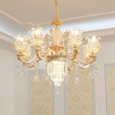 Lighting European Luxury Modern Big Golden Crystal Glass Staircase Villa Living Room Chandeliers