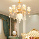 Lighting European Luxury Modern Big Golden Crystal Glass Staircase Villa Living Room Chandeliers