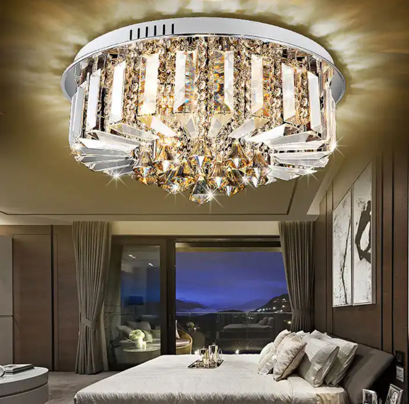 Modern Style Living Room Large Hotel Gold Wedding Luxury Crystal Ceiling Chandeliers LED Crystal Pendant Light >= 2 pieces