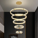 Staircase Lamp Decorative Chandeliers Pendant Lights Crystal Luxury Circle Ring Chandelier Led