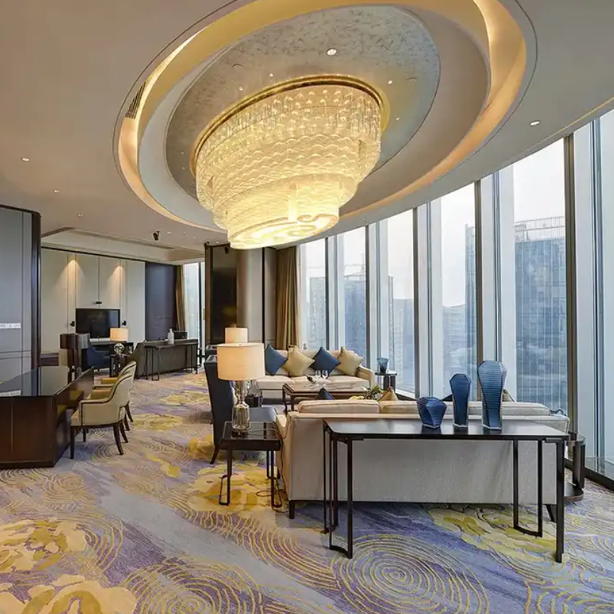 Custom Project Villa Hotel Lobby Dinging Room Modern Luxury Gold Crystal Led Ceiling Chandelier Light