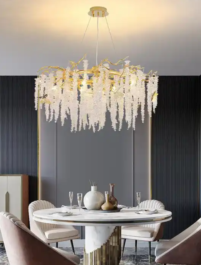 Luxury Crystal Round 600 800 1000mm Long 1200mm Living Room Dinner Room Hotel Chandelier & Pendant Lights