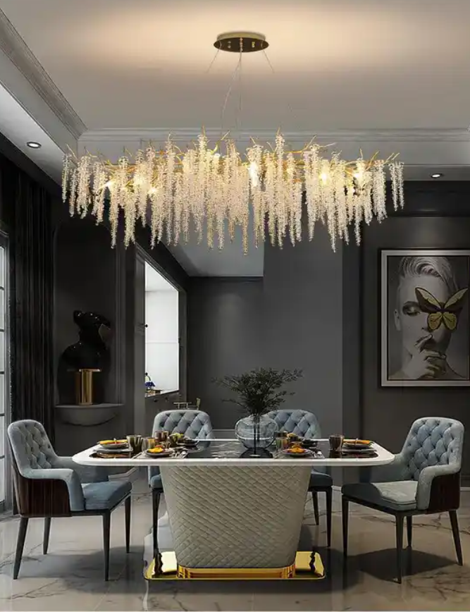 Luxury Crystal Round 600 800 1000mm Long 1200mm Living Room Dinner Room Hotel Chandelier & Pendant Lights