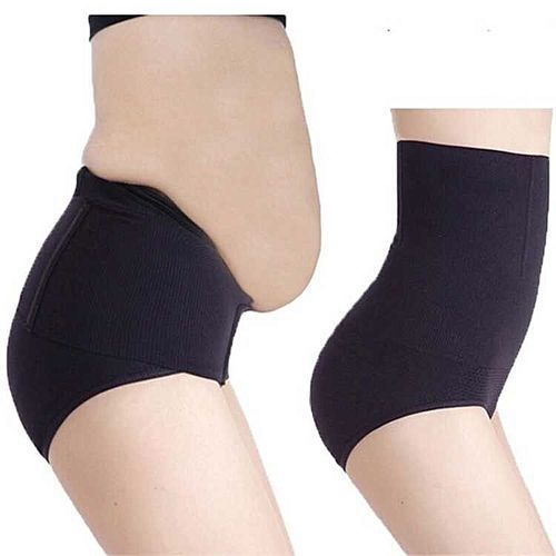 Women Seamless High Elastic Waist Tummy Control Panty - Black